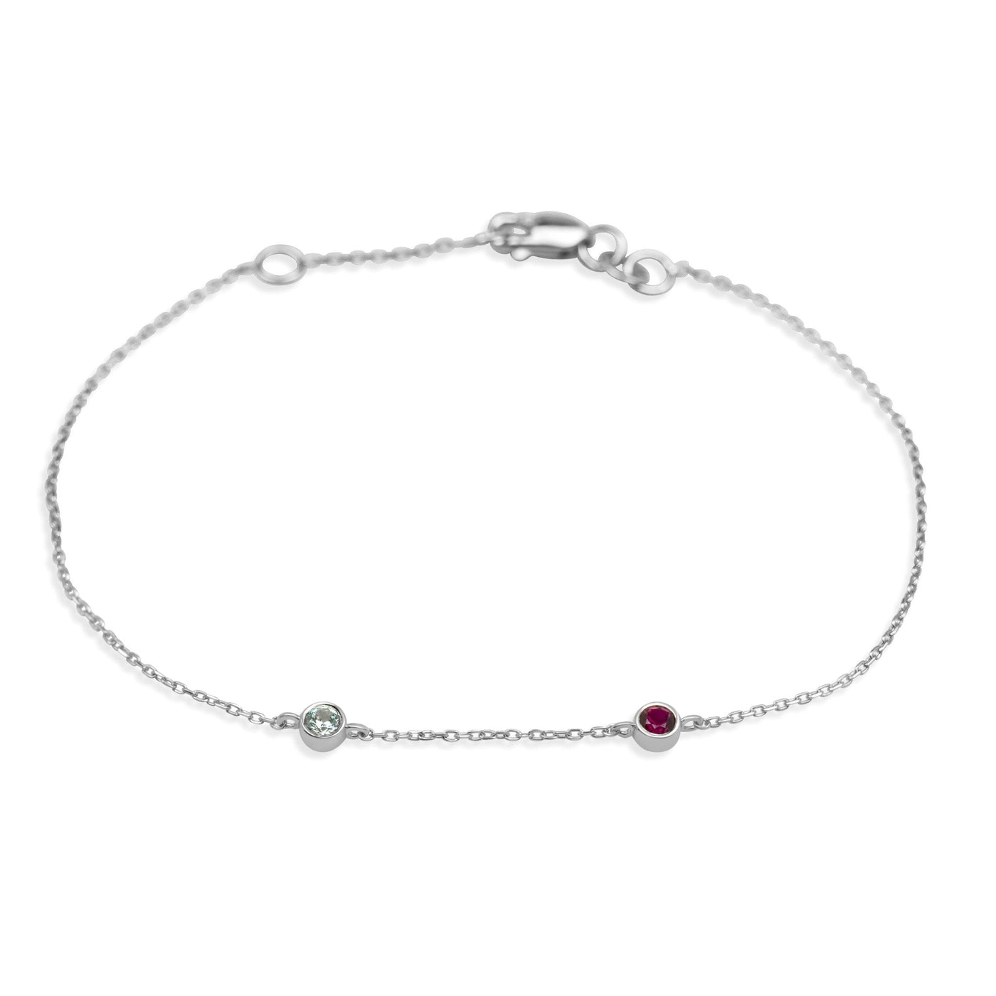 Birthstone Bracelet: 2 stones - Olivia for Kids