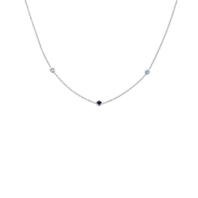 Birthstone Necklace: 3 stones - Olivia for Kids